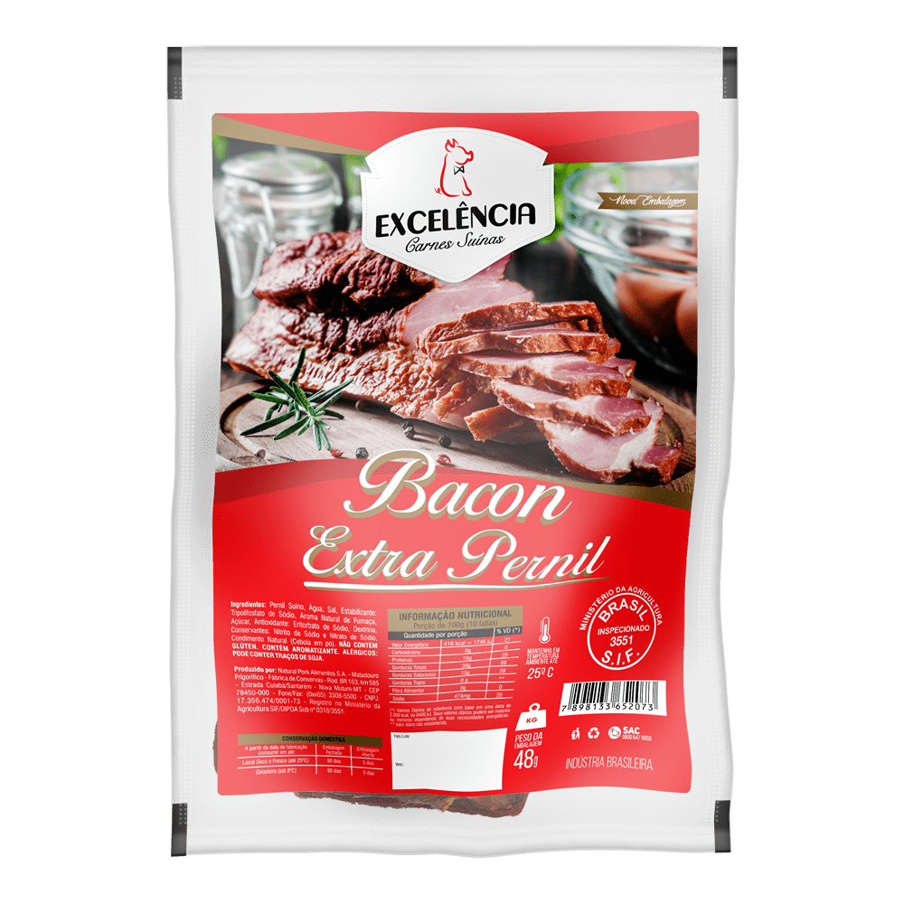 bacon extra pernil excelência carnes suinas