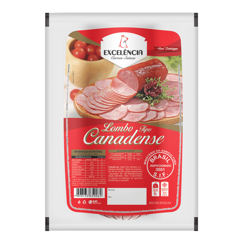 lombo canadense excelência carnes suínas