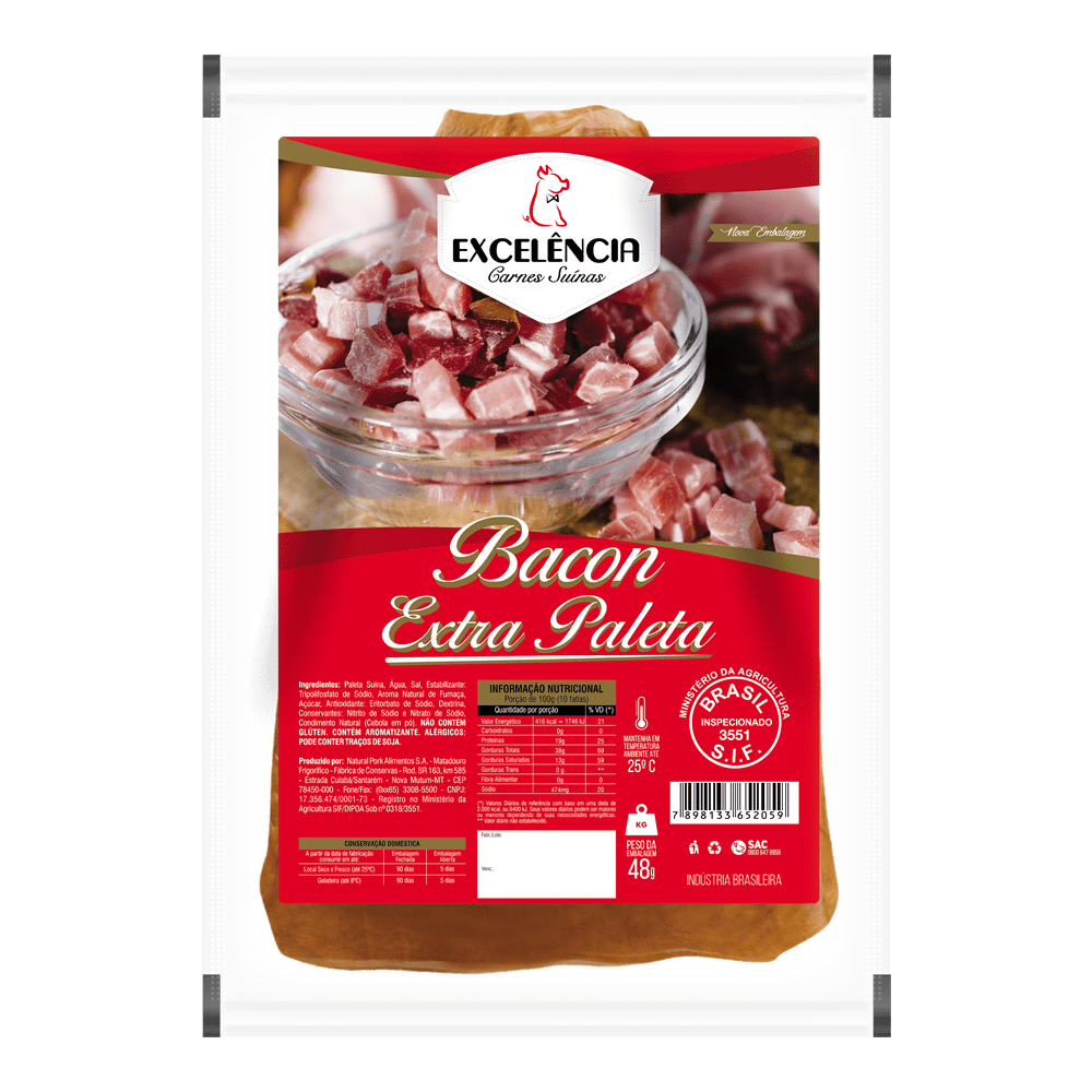 bacon extra paleta excelência carnes suinas